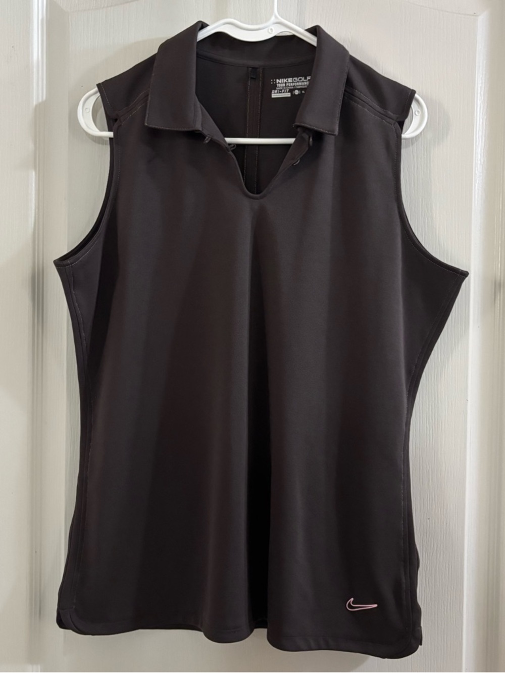 Nike Brown Sleeveless Collared Golf Tank